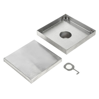 Modern Design Brass Insert Grate Cover 100*100mm SS304 Square Floor Drain for Hotels