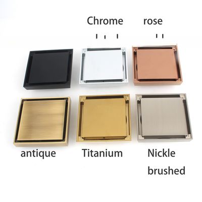 50mm Square Brass Floor Drain Tile Insert Anti-Odor Grate Cover Strainer for Hotels