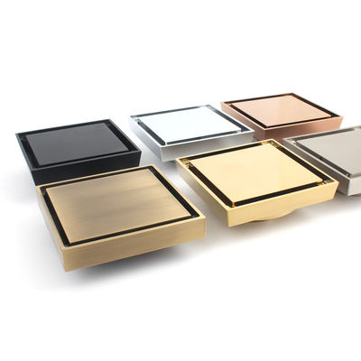 50mm Square Brass Floor Drain Tile Insert Anti-Odor Grate Cover Strainer for Hotels