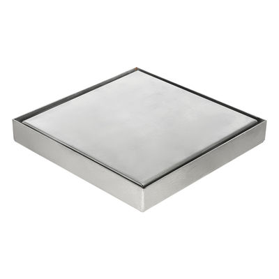 Strainer Style Square Floor Drain with Tile Insert Grate Cover CHROME PLATE SS304