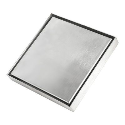 Strainer Style Square Floor Drain with Tile Insert Grate Cover CHROME PLATE SS304
