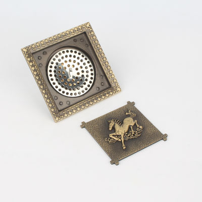 Modern Style Brass Square Bath Flower Shower Strainer Floor Drain Waste Cover Washer for Bathrooms and Washrooms for Basins