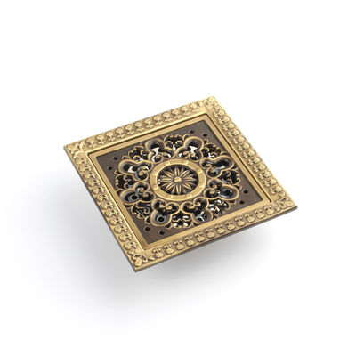 Modern 5-Inch Antique Brass Floor Drain Cover Concealed Square Design for Hotel Bathroom Anti-Odor Usage with Basin Accessory