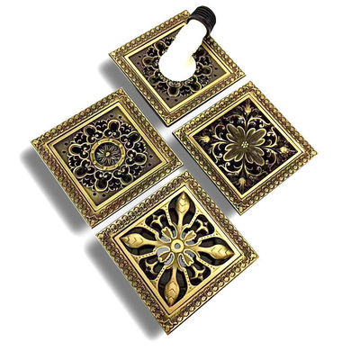 Modern 5-Inch Antique Brass Floor Drain Cover Concealed Square Design for Hotel Bathroom Anti-Odor Usage with Basin Accessory