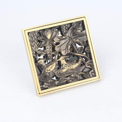 BANGQI 20135 4-Inch Brass Sewerage Floor Drain with Chrome Plated Texture of Material