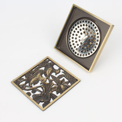 BANGQI 20135 4-Inch Brass Sewerage Floor Drain with Chrome Plated Texture of Material