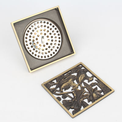 BANGQI 20135 4-Inch Brass Sewerage Floor Drain with Chrome Plated Texture of Material