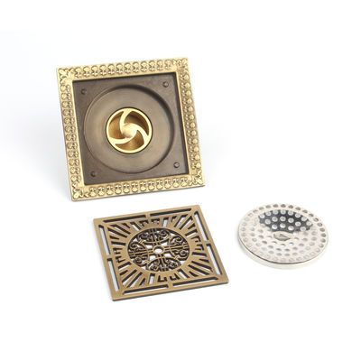 Modern Square Brass Bathroom Accessories for Kitchen or Hotel Usage the Square Brass Balcony Drainage for Basin