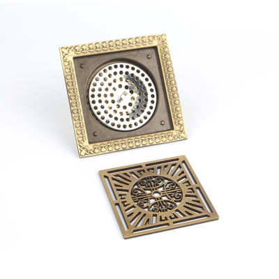 Modern Square Brass Bathroom Accessories for Kitchen or Hotel Usage the Square Brass Balcony Drainage for Basin