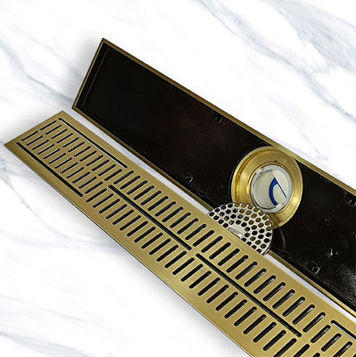 BANGQI All-Copper Long Linear Toilet and Kitchen Bathroom Shower Drain Brass Floor Waste Drain for Basin Use