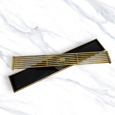 BANGQI All-Copper Long Linear Toilet and Kitchen Bathroom Shower Drain Brass Floor Waste Drain for Basin Use