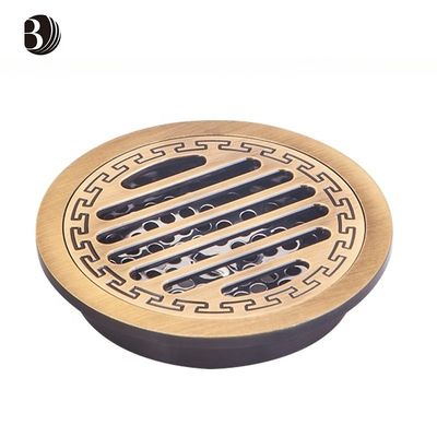 Polished Stainless Steel Strainer Antique Brass Floor Drain Anti-Odor Deodorization Bathroom Home Use Washing Machine Friendly