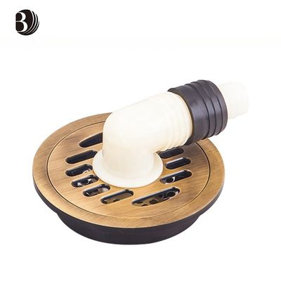 Polished Stainless Steel Strainer Antique Brass Floor Drain Anti-Odor Deodorization Bathroom Home Use Washing Machine Friendly