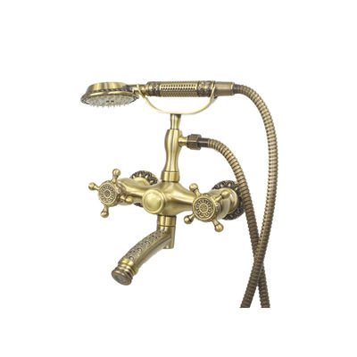Thermostatic Faucets Hot and Cold Mixer Antique Brass Rainfall Shower Set for Bath