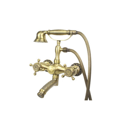 Thermostatic Faucets Hot and Cold Mixer Antique Brass Rainfall Shower Set for Bath