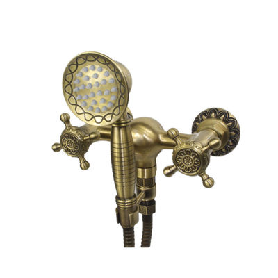 Thermostatic Faucets Hot and Cold Mixer Antique Brass Rainfall Shower Set for Bath