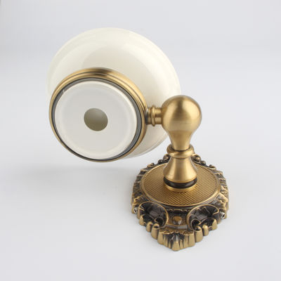 Brass Wall Mount Ceramic Soap Dish and Towel Rack Set for Traditional Bathroom Design