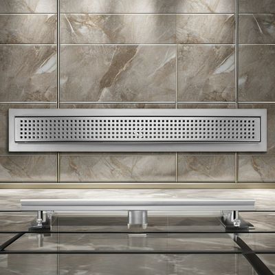 Modern 24-Inch Anti-Odor Stainless Steel Long Floor Drain with Hair Catcher for Hotel Shower Direct Factory Supply