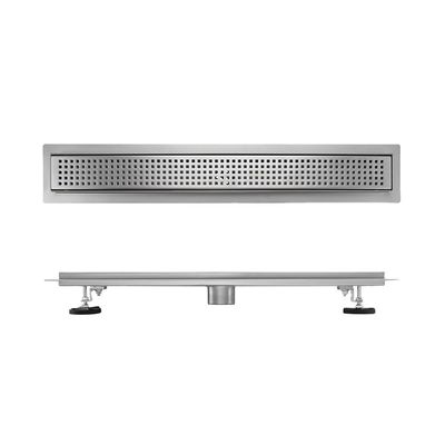 24-Inch Stainless Steel Long Floor Drain for Showers Design Genetic Material Polished