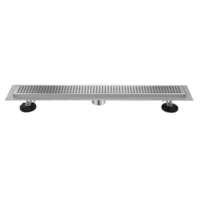 24-Inch Stainless Steel Long Floor Drain for Showers Design Genetic Material Polished