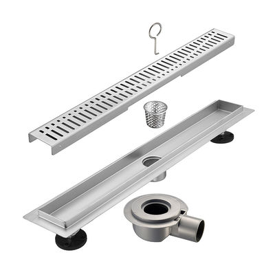 Modern 24-Inch Anti-Odor Stainless Steel Long Floor Drain Hotel Use Shower Hair Catcher Direct Factory Supply for Basin