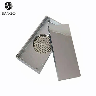 Water Drainage Made Easy Long Invisible Floor Drain with Nickel Wire Drawing Texture