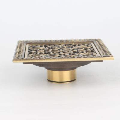 5 Inch Brass Shower Floor Drain Anti Odor Square Bathroom Drain for Modern Bathrooms