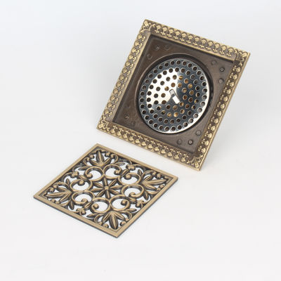 5 Inch Brass Shower Floor Drain Anti Odor Square Bathroom Drain for Modern Bathrooms