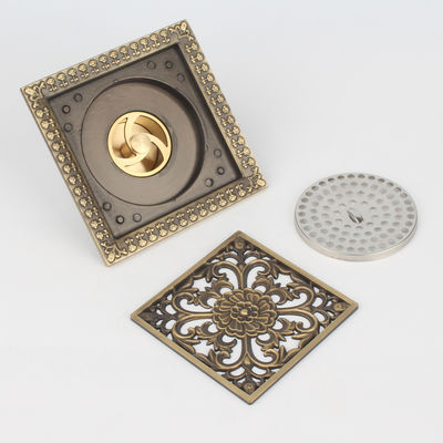 Modern Design Brass Floor Drain Factory Wholesale for Bathroom and Hotel Multi-Style Strainer for Basin Use