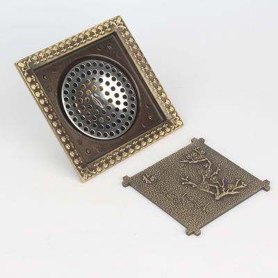Factory Direct Sale Floor Drain Brass Plum blossom Design Garden drain