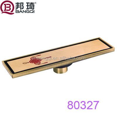 Chrome Plated 82X300mm Bangqi Brass Long Linear Floor Drain for Hotels and Basins