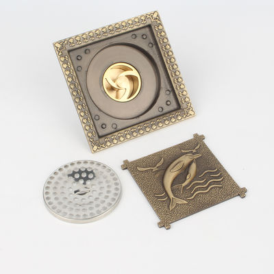 Anti Odor Function All-Brass Antique Dolphin Floor Drain with Deodorant Tile Insert Waste