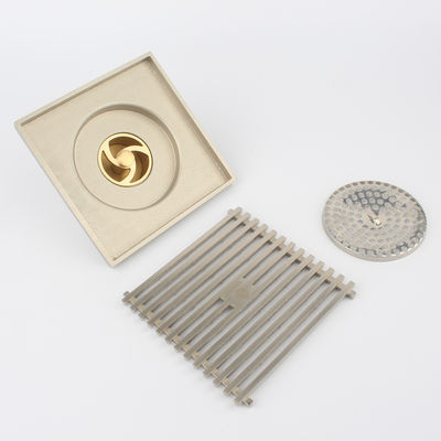 120x120mm Brass Floor Waste Drain with Anti-Odor Strainer in CHROME PLATE Finish