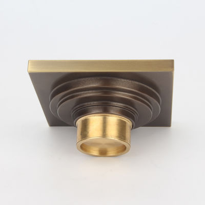 Removable Cover and Waste Water Strainer 4-Inch Square Brass Shower Drain for Washroom