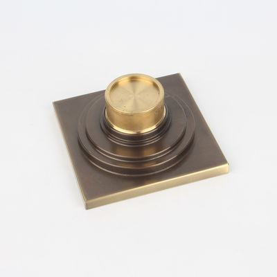 Removable Cover and Waste Water Strainer 4-Inch Square Brass Shower Drain for Washroom
