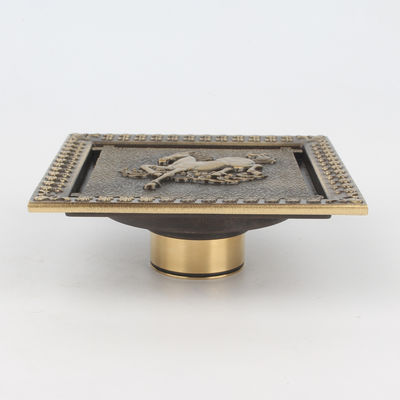 Modern Square Bath Flower Shower Strainer with Anti Odor Brass Floor Drain Cover