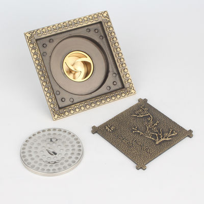 Modern 5-Inch Brass Bathroom Shower Drains Square Shower Floor Waste Drain with Basin Usage for Hotels