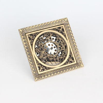 Hotel Usage BANGQI 120*120mm Square Antique Brass Floor Drain with Anti Odor Function