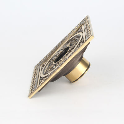 Hotel Usage BANGQI 120*120mm Square Antique Brass Floor Drain with Anti Odor Function