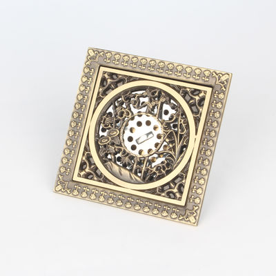 Hotel Usage BANGQI 120*120mm Square Antique Brass Floor Drain with Anti Odor Function
