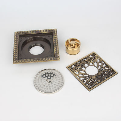Modern Usage 120*120mm Anti Odor Brass Square Floor Drain for Hotel Deodorant Basin